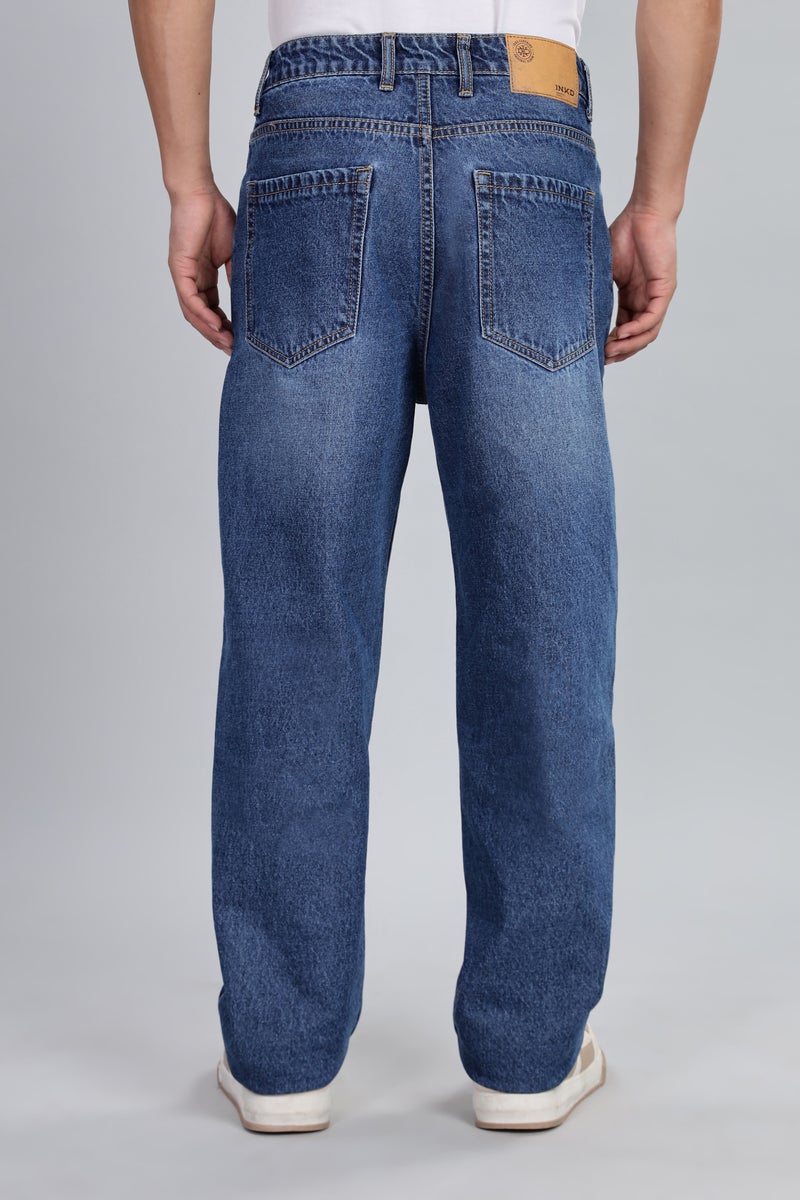 inkd جينز الرجال الكلاسيكي المسترخي – متوسط الارتفاع | 100٪ قطن | 5 جيوب | جينز واسع للرجل - Image 4